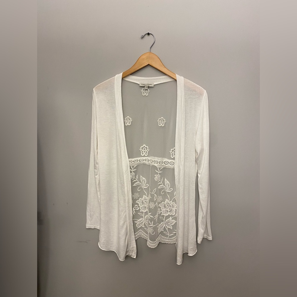 Italian lace white sweater Loggia de Jessitori size S